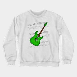 Guitar Tab Electric Guitarist Music Notation Musician (Green) Crewneck Sweatshirt